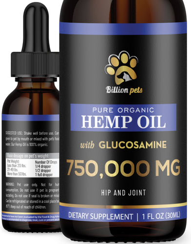 Billion Pets with Glucosamine - Hemp Oil for Dogs and Cats